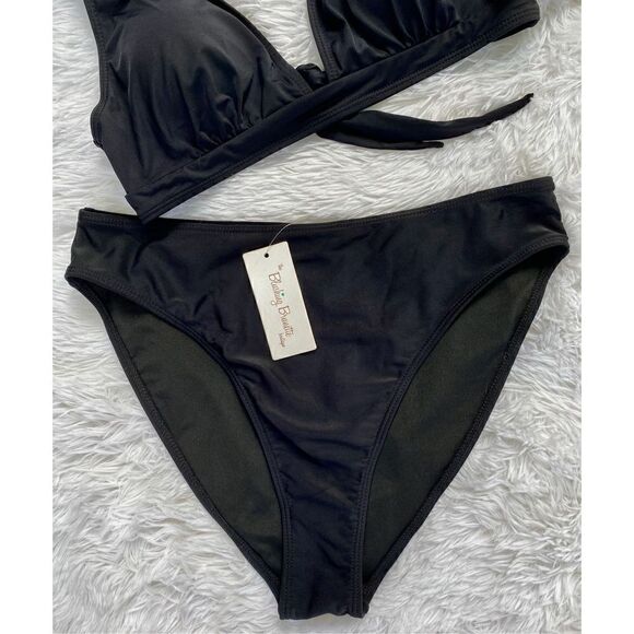NWT The Blushing Brunette SZ L Seaside Retreat Black 2 PC Bikini - Picture 5 of 13
